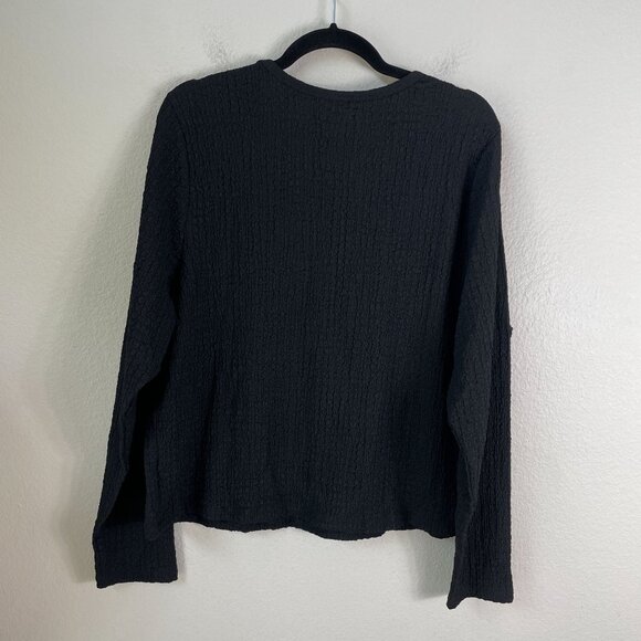 NEW Old Navy Womens Plus 3X Black Textured Long Sleeve Shirt Stretch Top - Picture 10 of 10